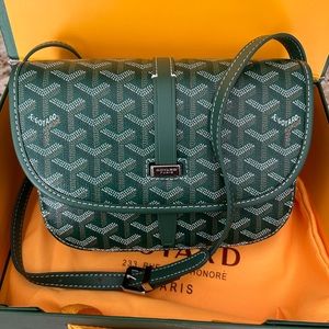 Authentic Goyard Green Canvas Belvedere Messenger Bag  (Great Condition)